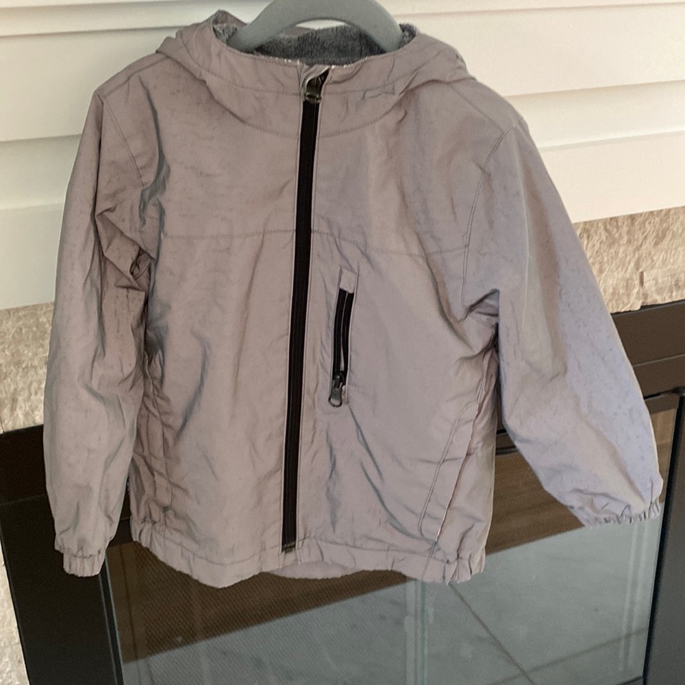 Gap silver / gray REFLECTIVE 🔦 fleece zipper jacket. Gray. Hood